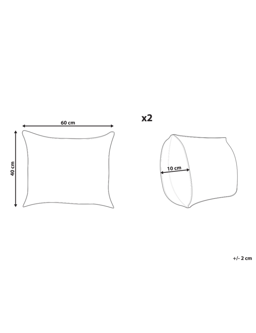 Beliani - Conjunto de 2 almofadas Branco TORRAZZO 40 x 60 cm