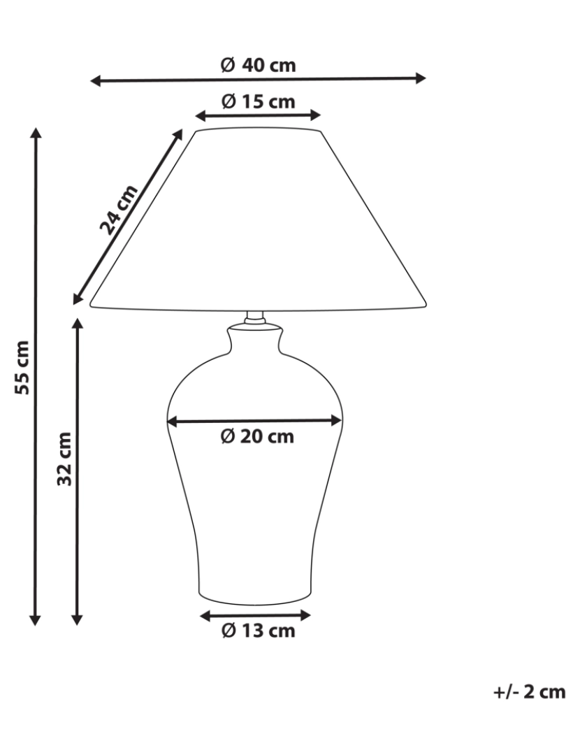 Beliani - Candeeiro de mesa branco e azul 55 cm MAGROS