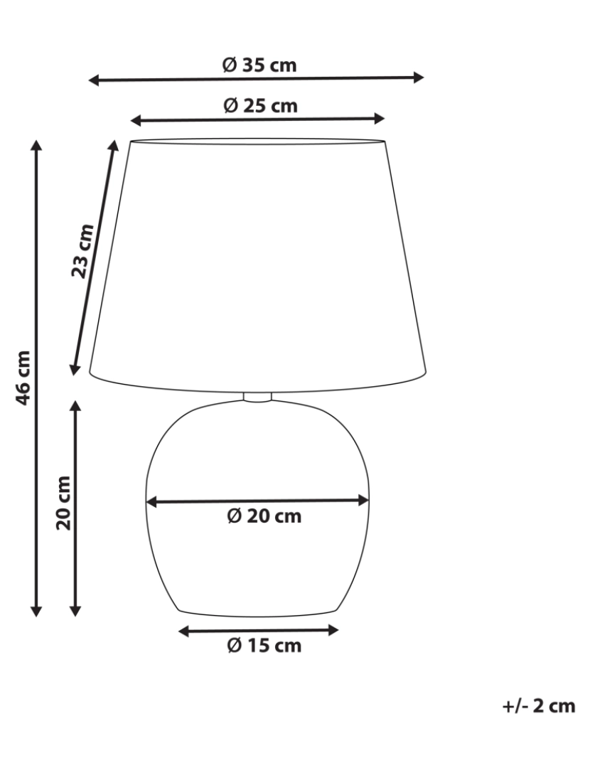 Beliani - Candeeiro de mesa azul e branco 46 cm NEIRA