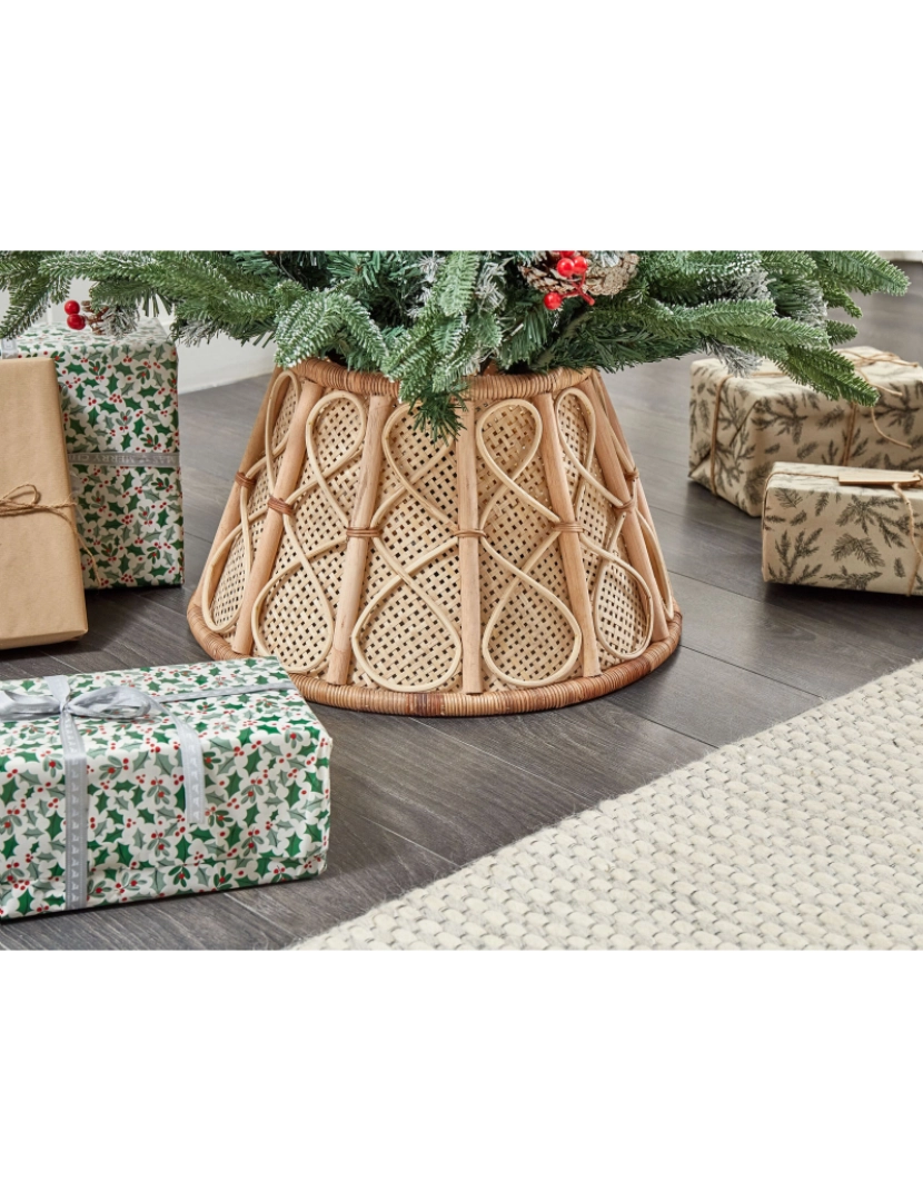 imagem de Colar de árvore de Natal Rattan/vime Natural AVENT2