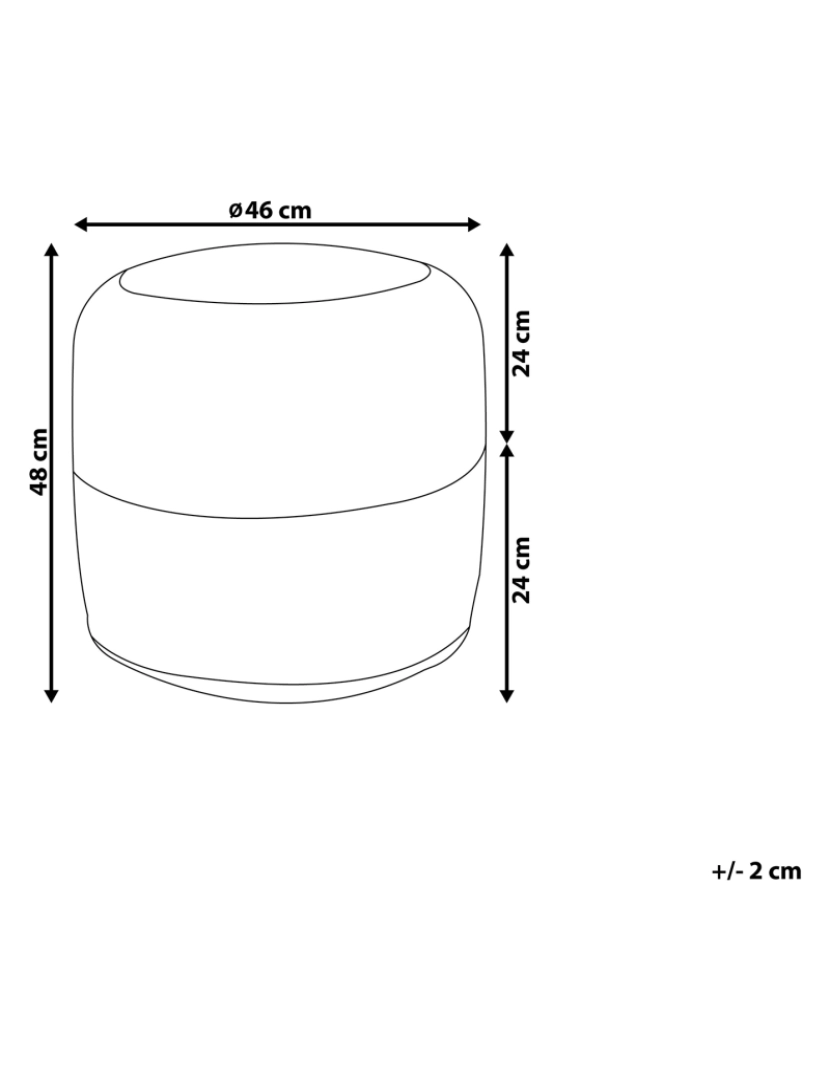 imagem de Pufe em algodão branco e juta cor natural ⌀ 46 cm DALAMA1