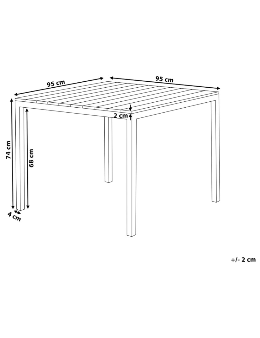 Beliani - Mesa de jardim 95 x 95 cm Material sintético Creme PRATO