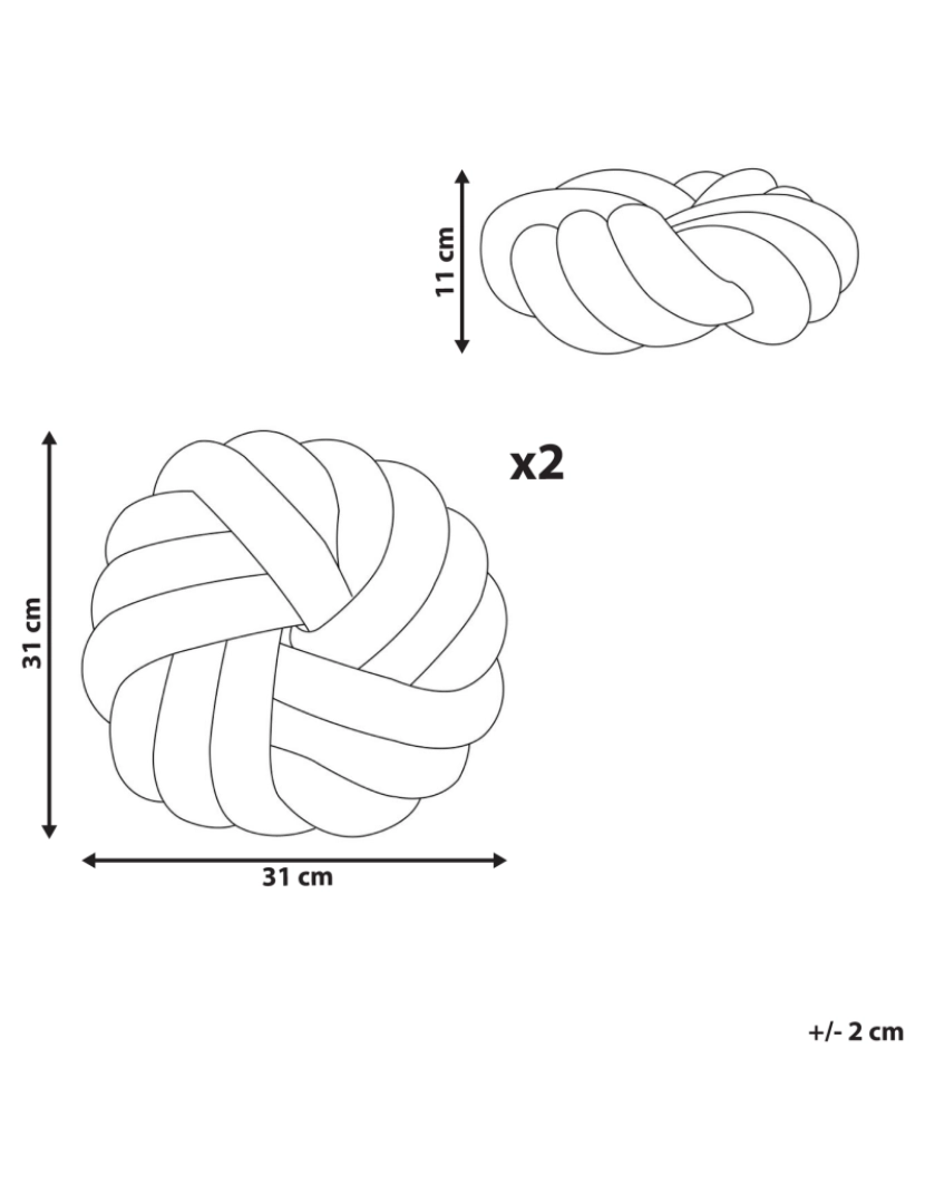 imagem de Conjunto de 2 almofadas Bouclé Branco creme AKOLA 31 x 31 cm1