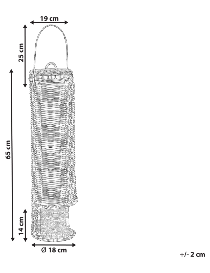 Beliani - Suporte autónomo de papel higiénico em rattan natural AKABA