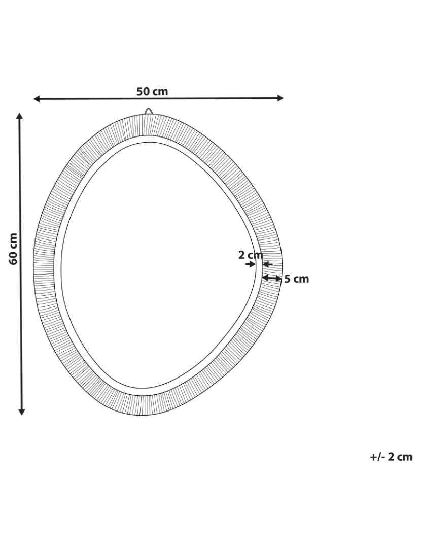 Beliani - Espelho 5 cm Natural ZAATARI