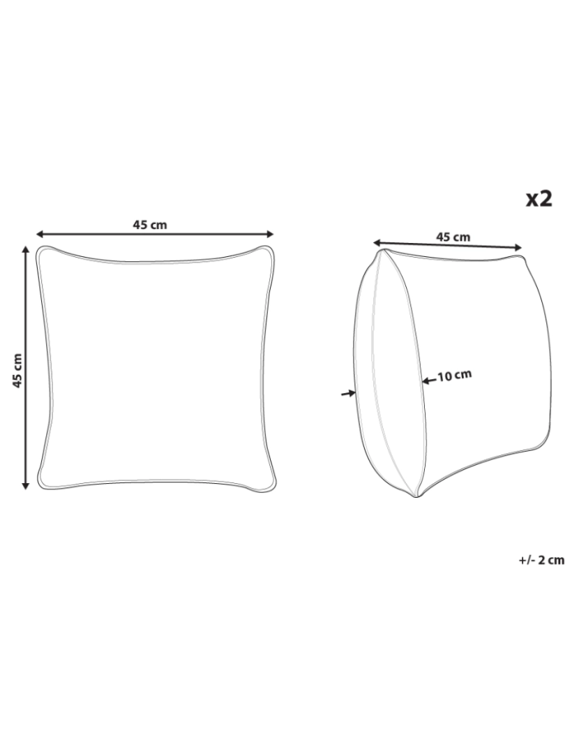 Beliani - Conjunto de 2 almofadas Creme ELLIOTTIA 45 x 45 cm