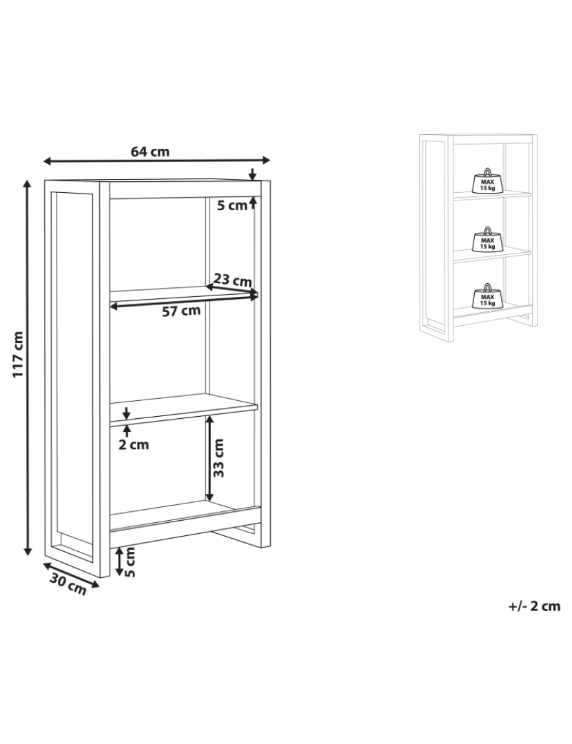 Beliani - Estante com 3 prateleiras Branco JOHNSON