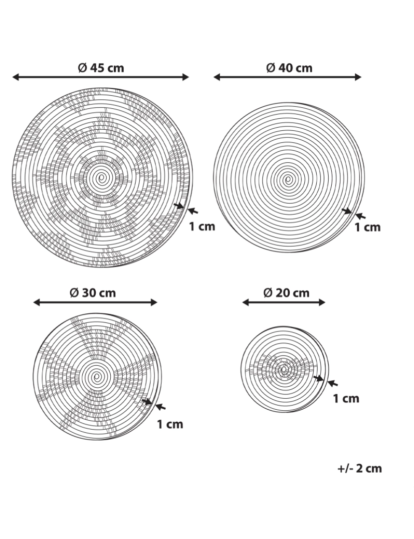 imagem de Conjunto de 4 decorações de parede em algas naturais claras LAOCAI1