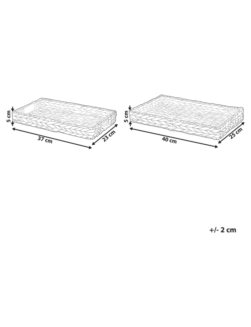 Beliani - Conjunto de 2 bandejas decorativas em fibra de jacinto de água KONTUM