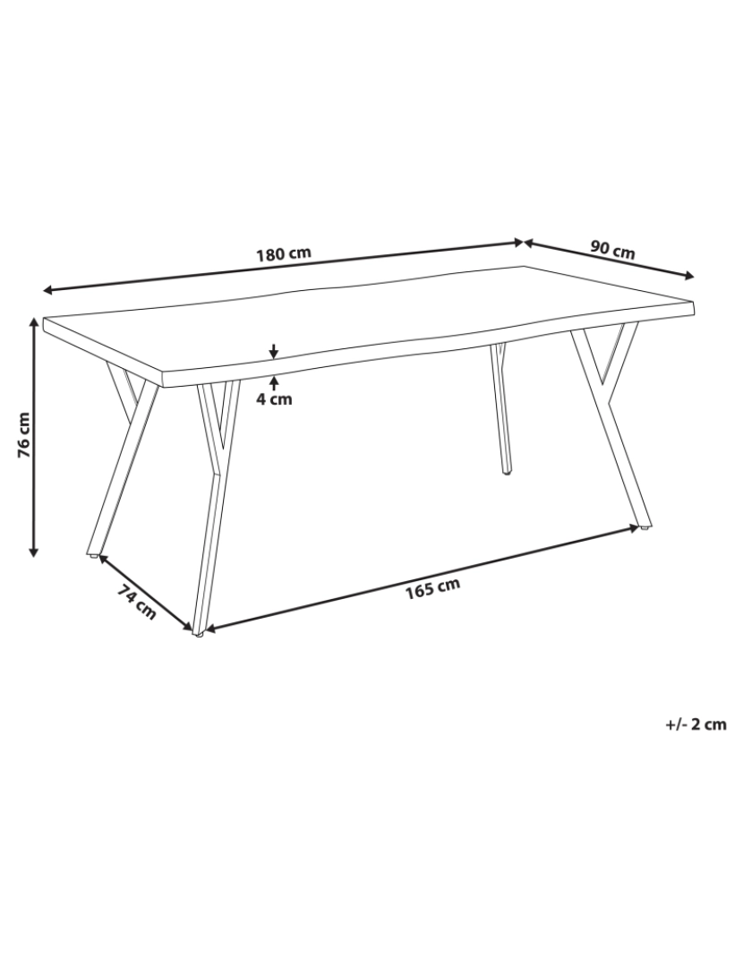 imagem de Mesa de jantar em madeira clara 180 x 90 cm ALTON1