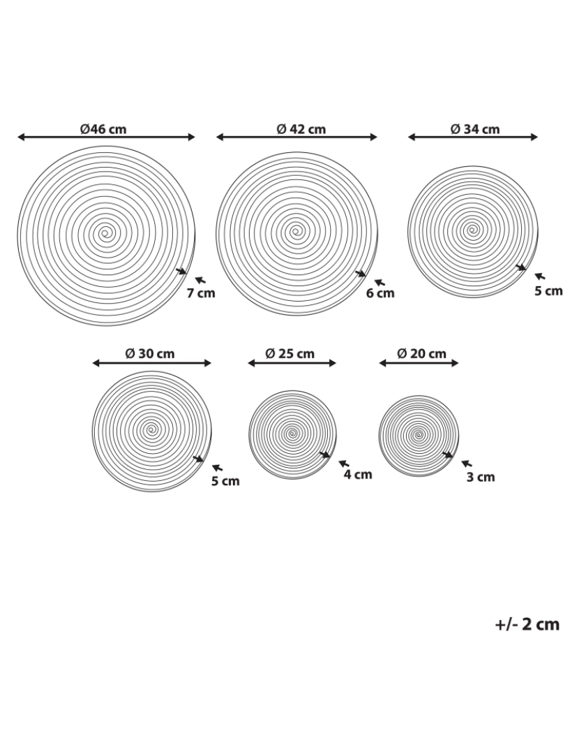 imagem de Conjunto de 6 decorações de parede em fibra de algas multicolor HOABINH1