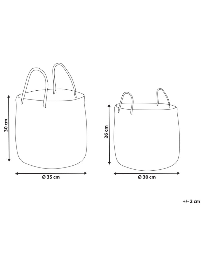 Beliani - Conjunto de 2 cestos em fibra de algas de cor natural HALONG