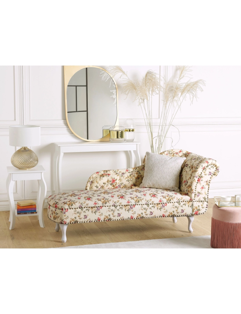 imagem de Chaise-longue à direita com padrão floral NIMES2