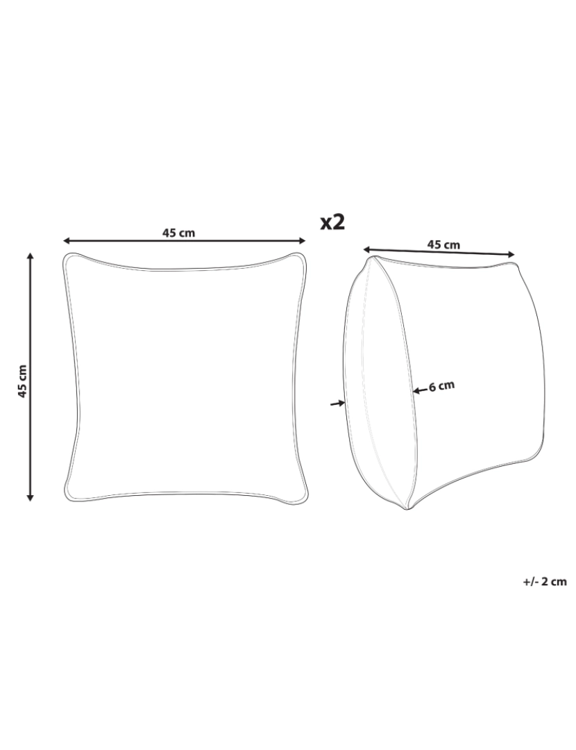 Beliani - Conjunto de 2 almofadas Algodão Branco EPISCIA 45 x 45 cm