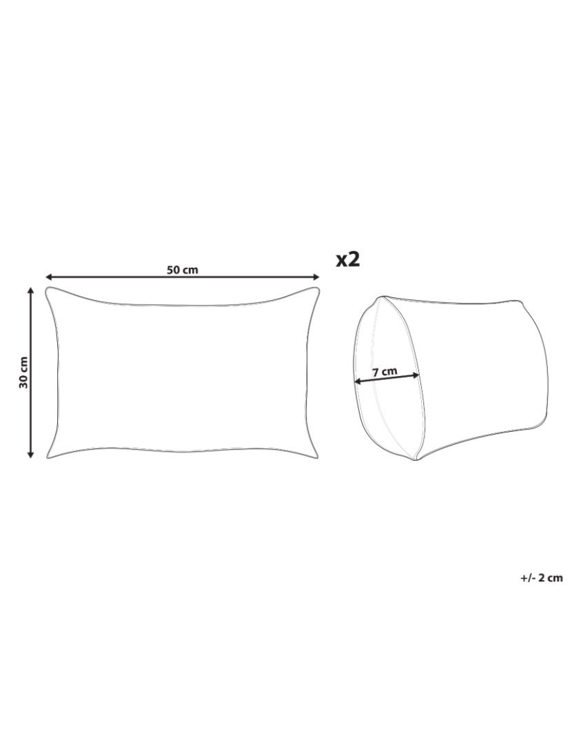 Beliani - Conjunto de 2 almofadas Algodão Branco ANREDERA 30 x 50 cm