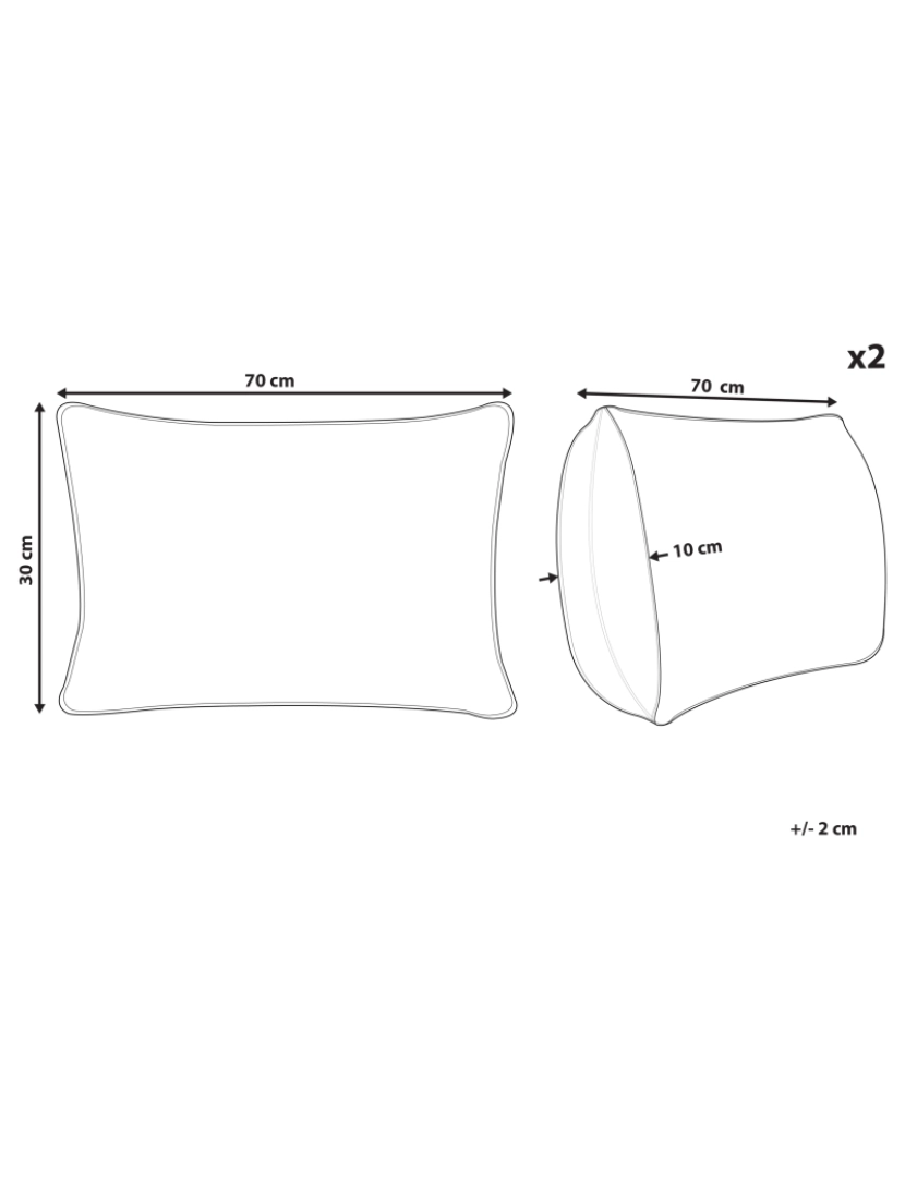 imagem de Conjunto de 2 almofadas Creme LUINA 30 x 70 cm1