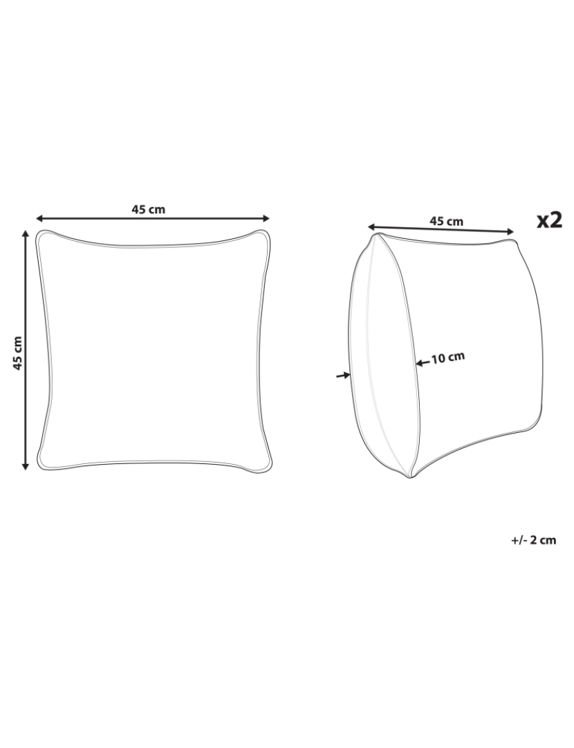 Beliani - Conjunto de 2 almofadas Creme DESALIX 45 x 45 cm