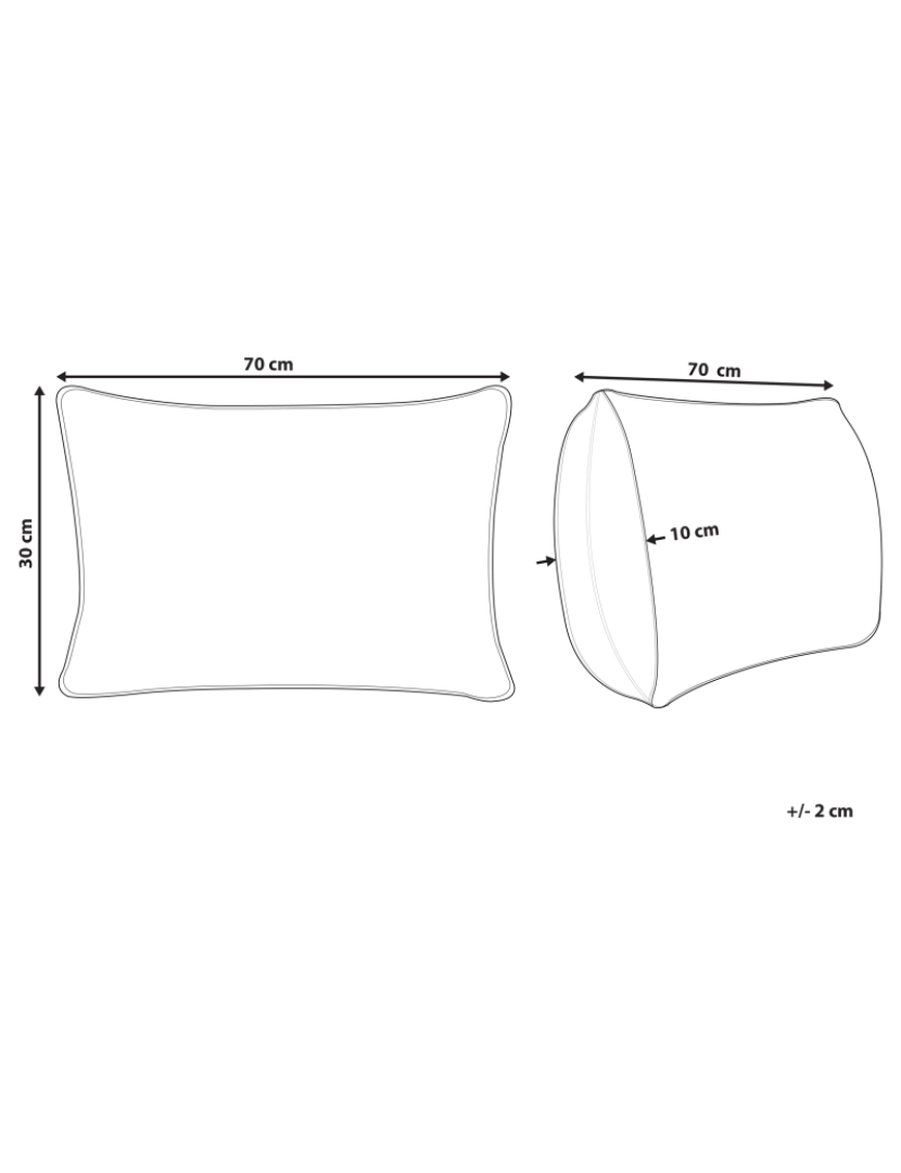 Beliani - Almofada decorativa Creme LUINA 30 x 70 cm