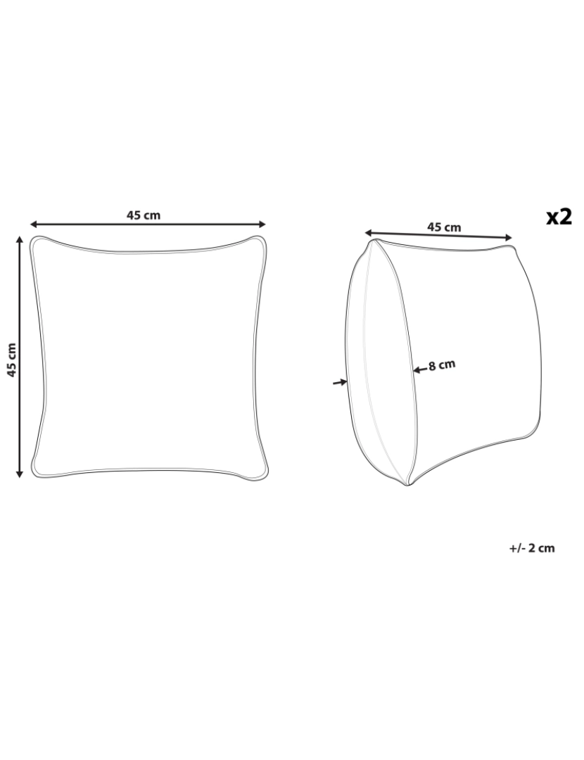 Beliani - Conjunto de 2 almofadas Algodão Branco STAPELIA 45 x 45 cm