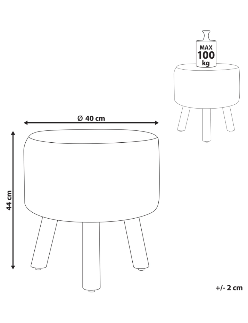 Beliani - Tamborete em algodão estilo macramé creme MANZAI