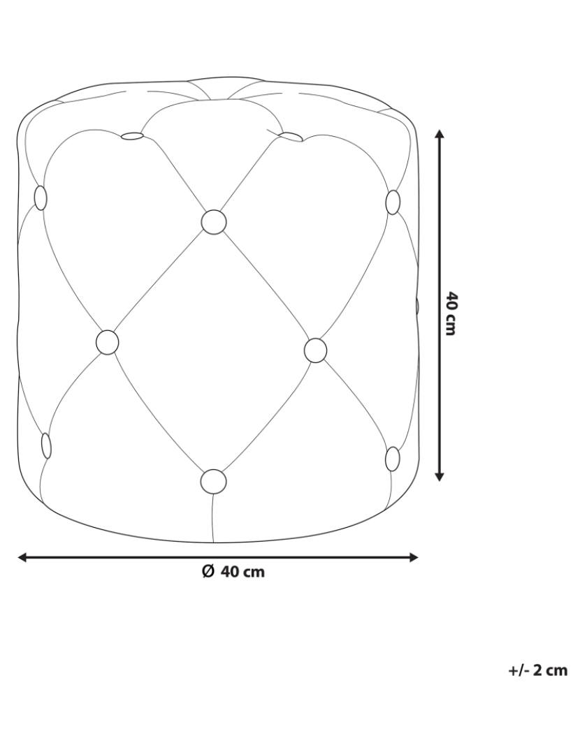 Beliani - Tamborete em veludo cinzento claro ⌀ 40 cm COROLLA