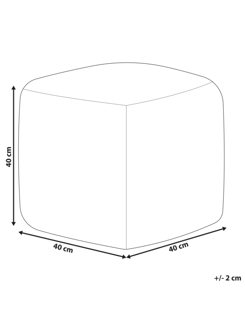 Beliani - Pufe em algodão branco 40 x 40 cm WARANGAL
