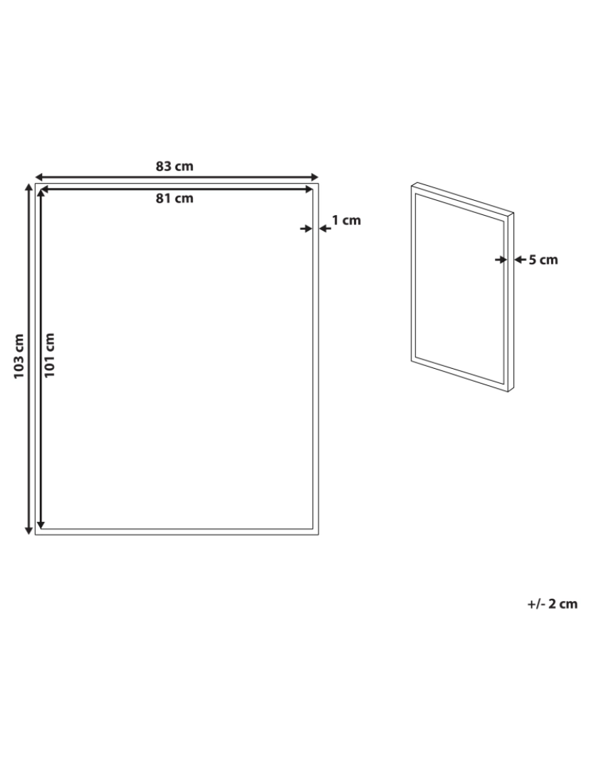 Beliani - Quadro decorativo com moldura cinzento e branco 83 x 103 cm JESI