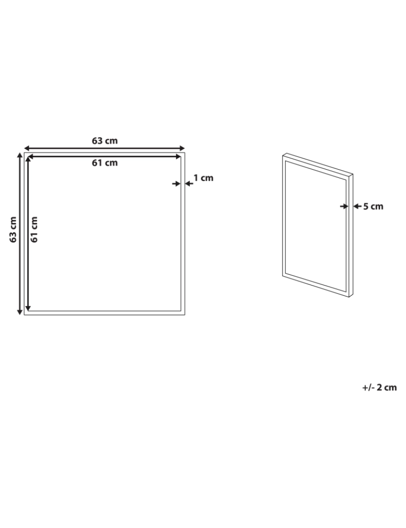 Beliani - Quadro decorativo com moldura multicolor 63 x 63 cm CASTRO