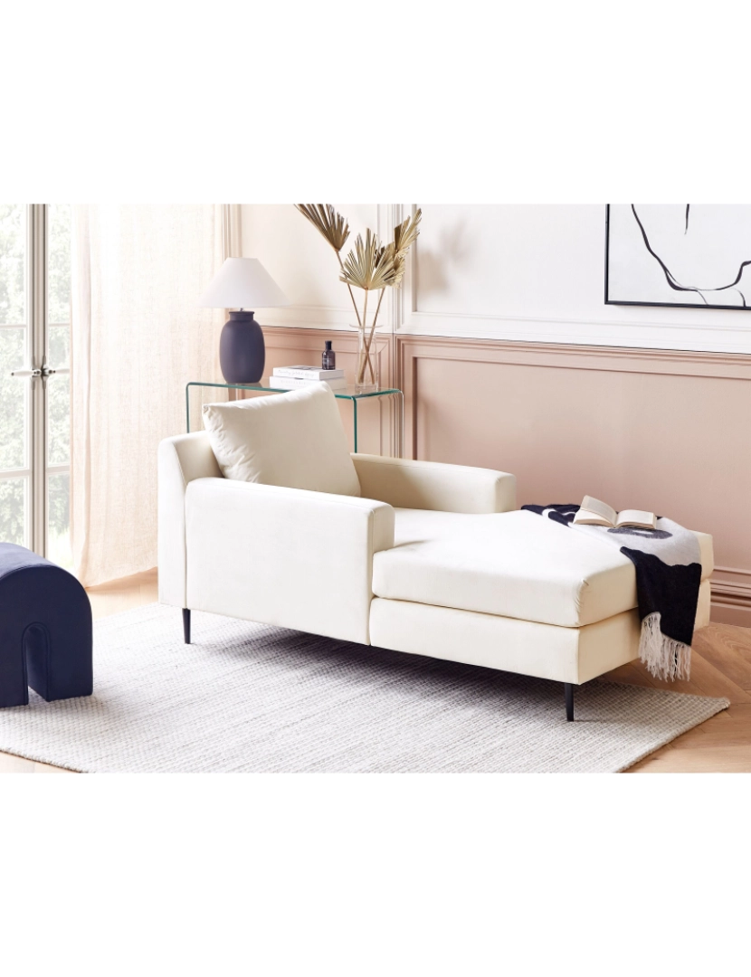 imagem de Chaise-longue em veludo creme GUERET2