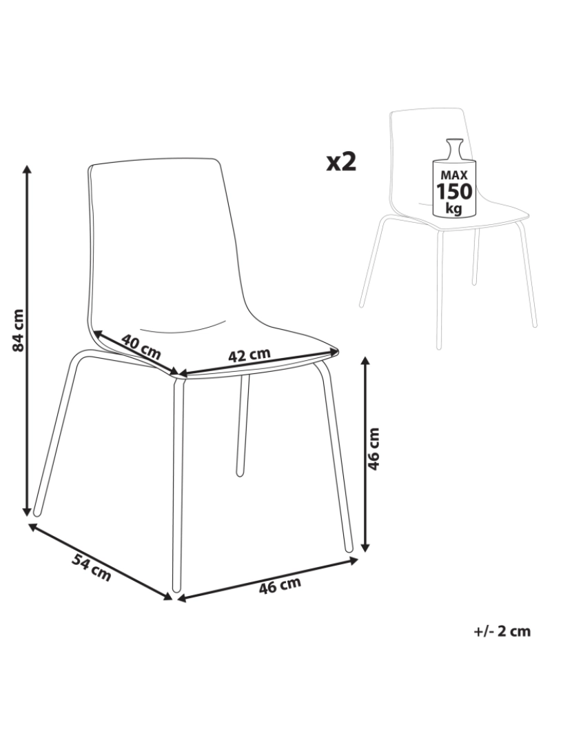 imagem de Cadeira de refeição Conjunto de 2 Transparente SILERTON1