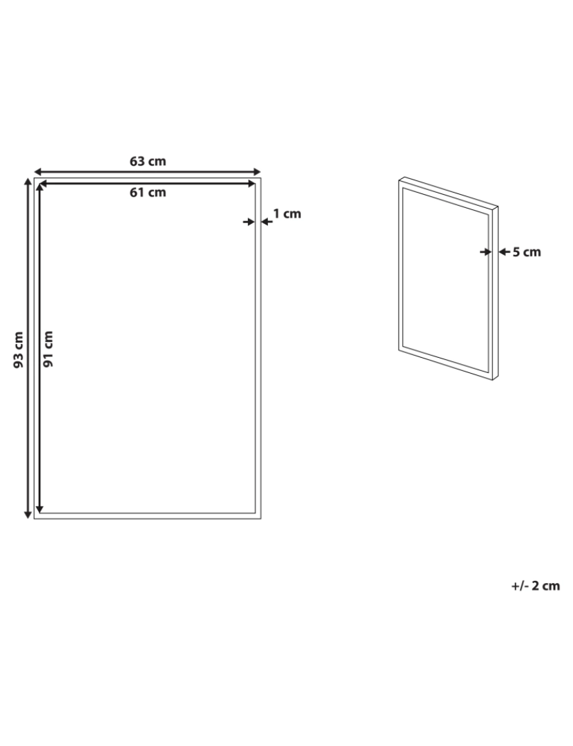 Beliani - Quadro decorativo com moldura preto e branco 63 x 93 cm STATTE