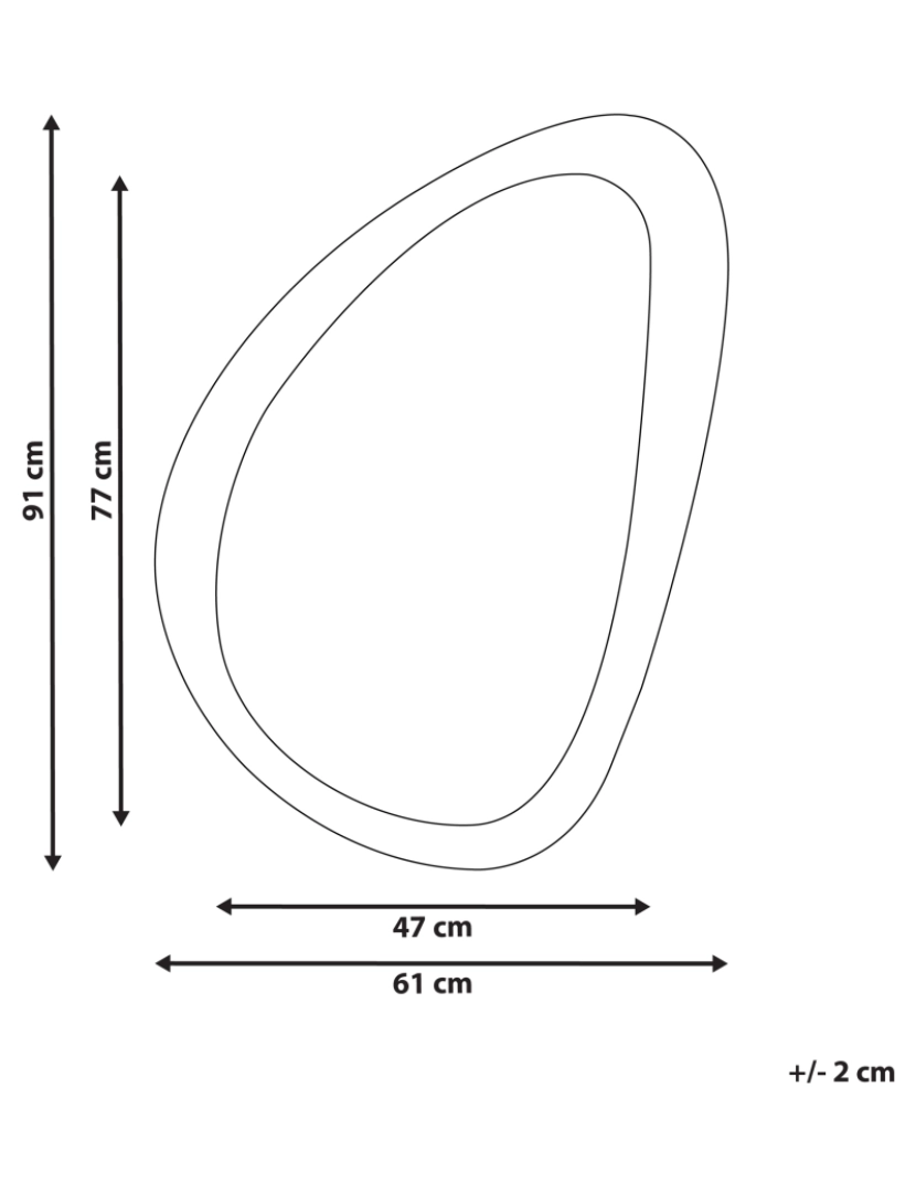 Beliani - Veludo Espelho 91 cm Mostarda VENAS