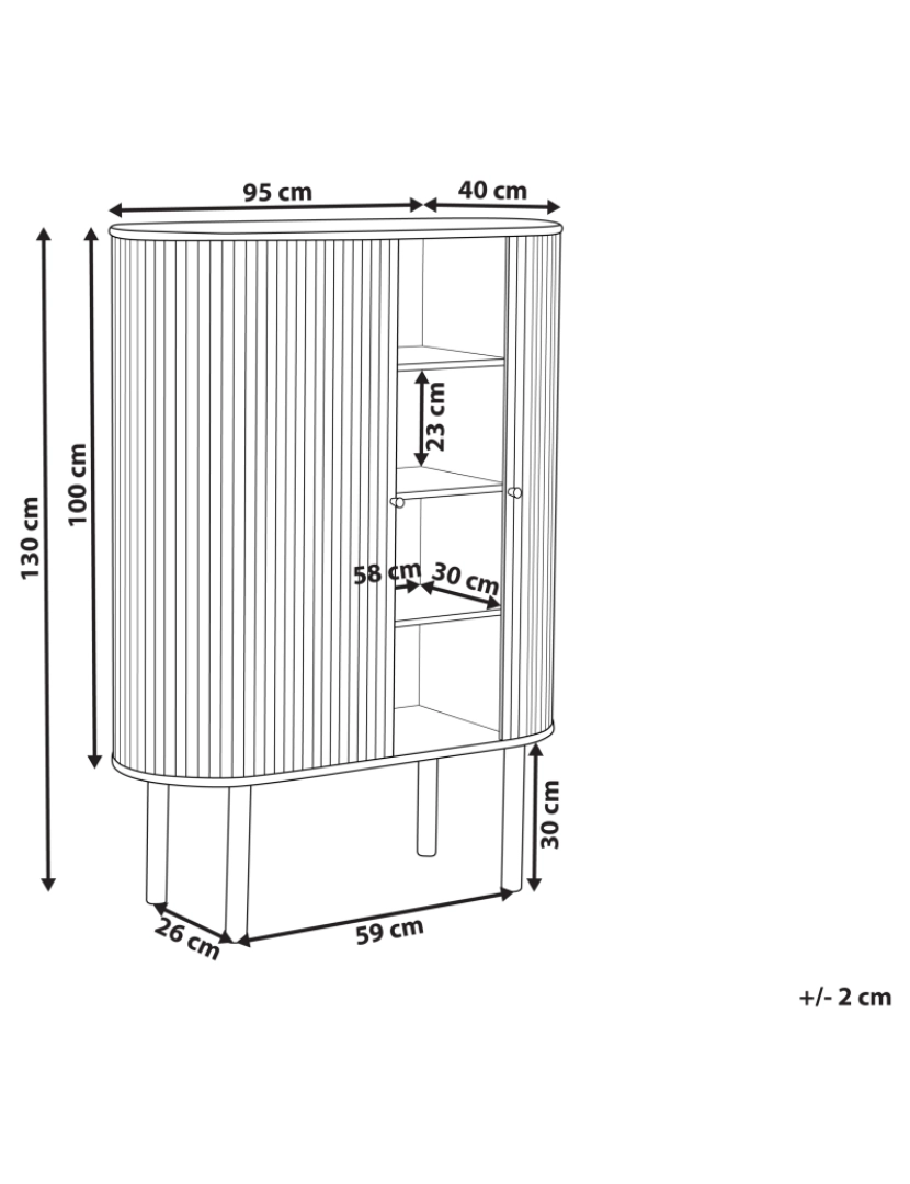 Beliani - Aparador com 2 portas em madeira clara 130 cm MANARA