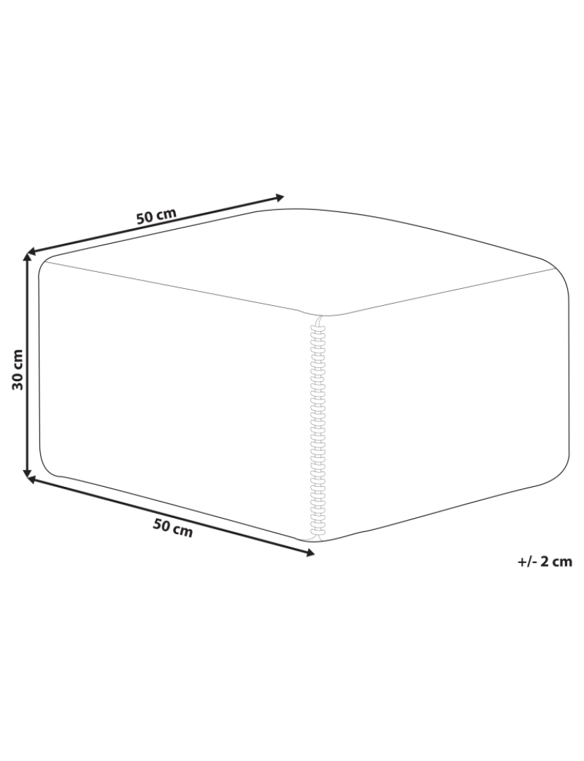 Beliani - Pufe em juta multicolor 50 x 50 x 30 cm DEEPOR