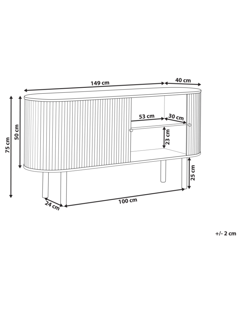 Beliani - Aparador com 2 portas em madeira clara 75 cm MANARA