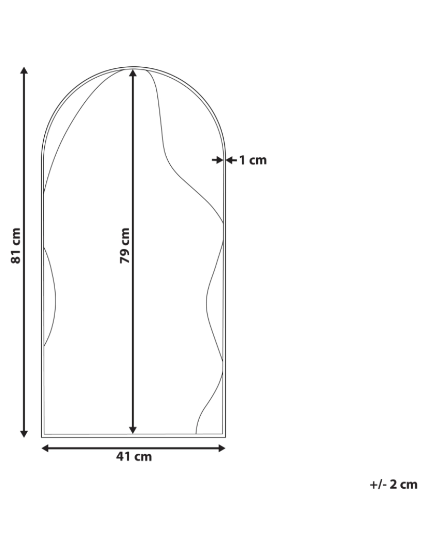 Beliani - Espelho 81 cm Dourado COLOMBIER