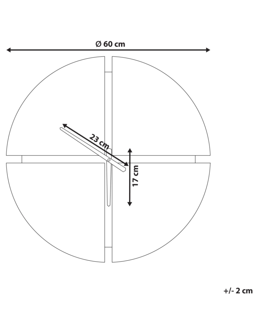 Beliani - Relógio de parede castanho claro e preto ø 60 cm ARAMON