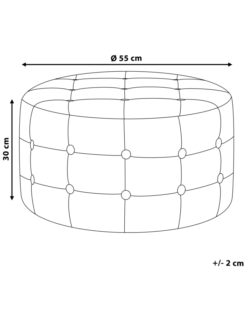 Beliani - Tamborete em veludo turquesa ⌀ 55 cm TAMPA