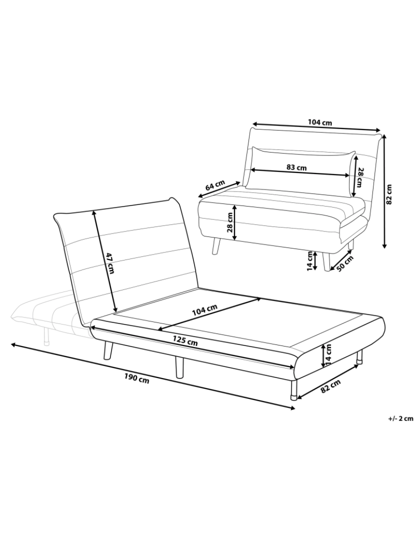 imagem de Sofá-cama em tecido preto SETTEN1