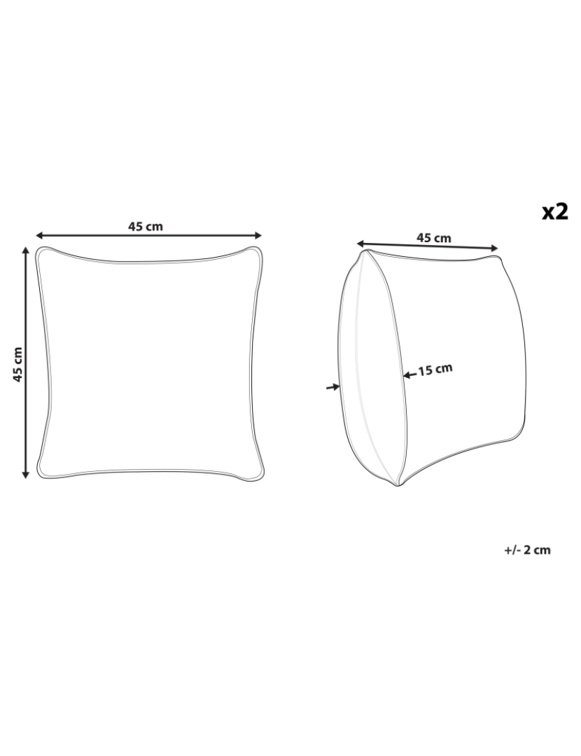 Beliani - Conjunto de 2 almofadas Algodão Branco LIVISTONA 45 x 45 cm