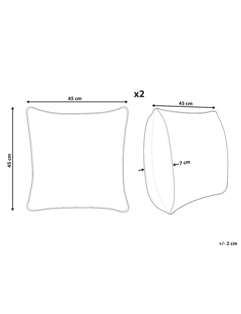 Beliani - Conjunto de 2 almofadas Bordado Algodão Multicolor GYNURA 45 x 45 cm