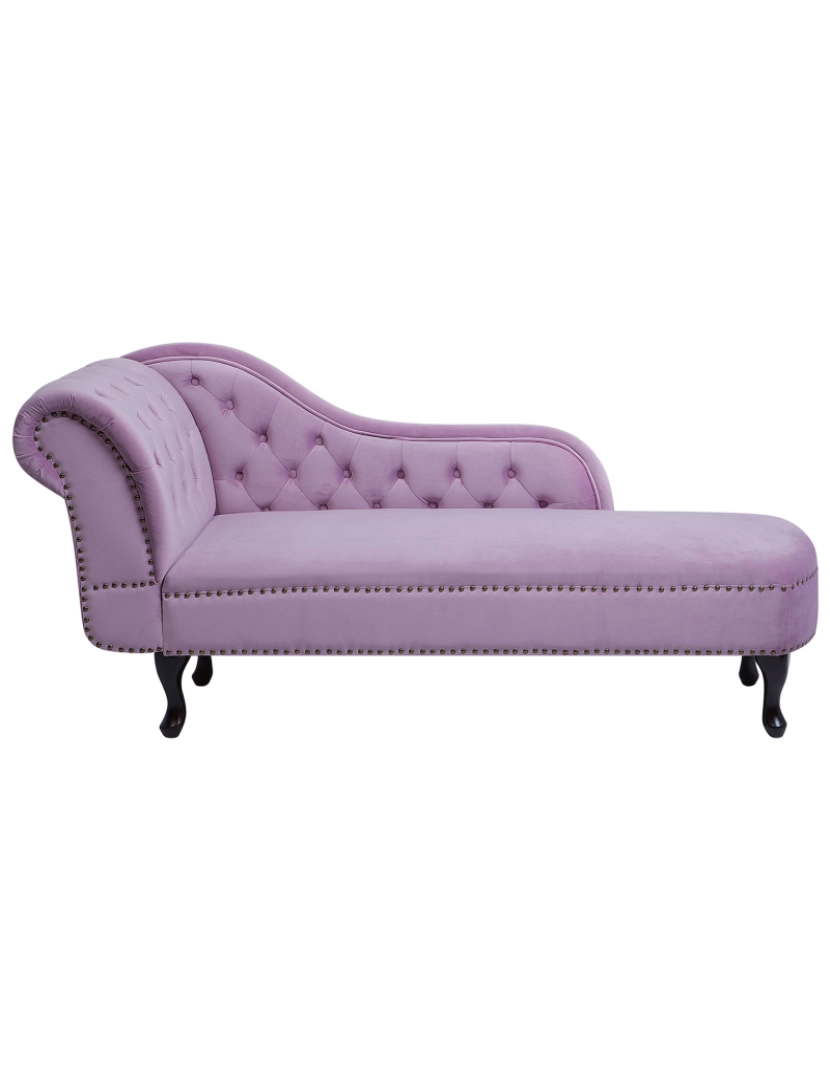 imagem de Chaise-longue à esquerda em veludo violeta NIMES2