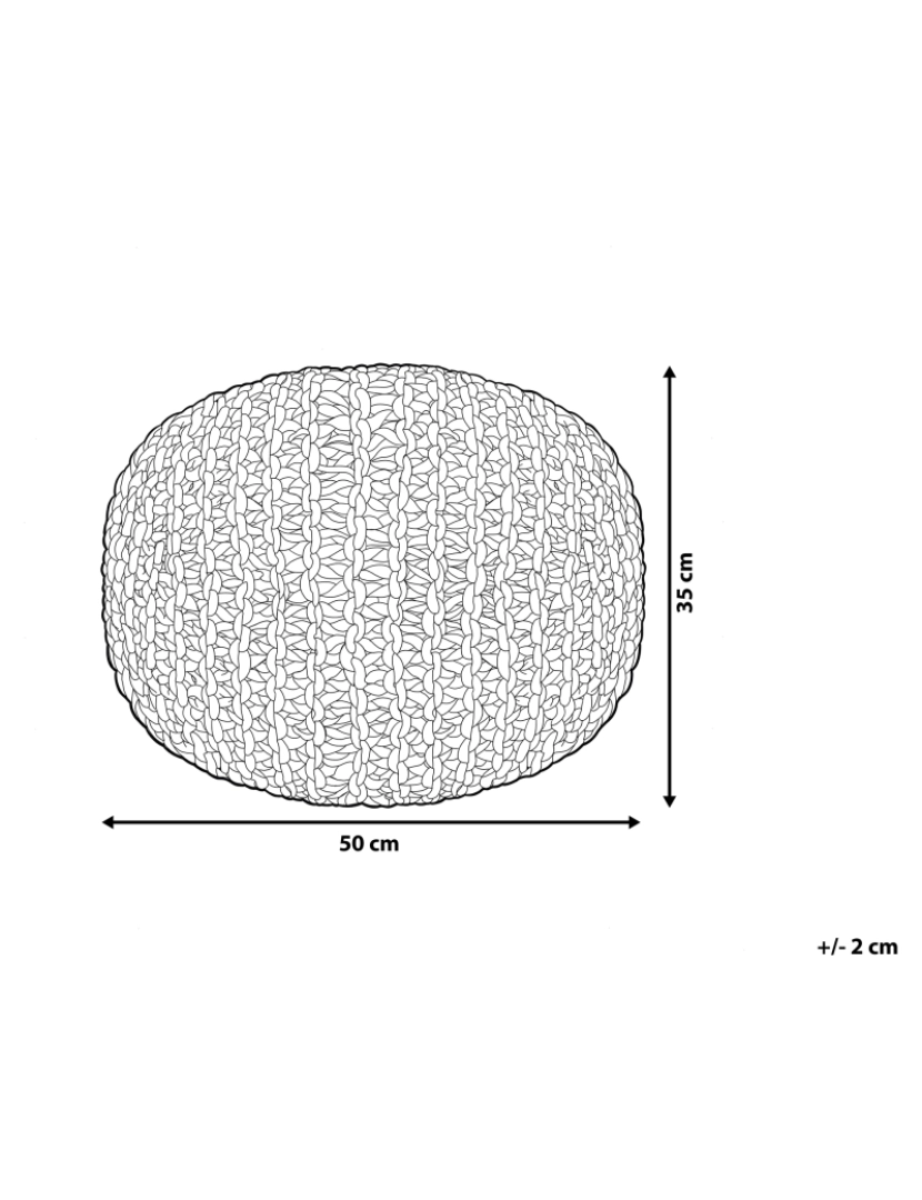 imagem de Pufe redondo em tricot cinzento escuro 50 x 35 cm CONRAD II3