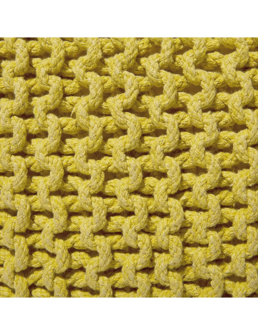 imagem de Almofada de chão em algodão tricotado amarelo 50 x 50 x 31 cm CONRAD6