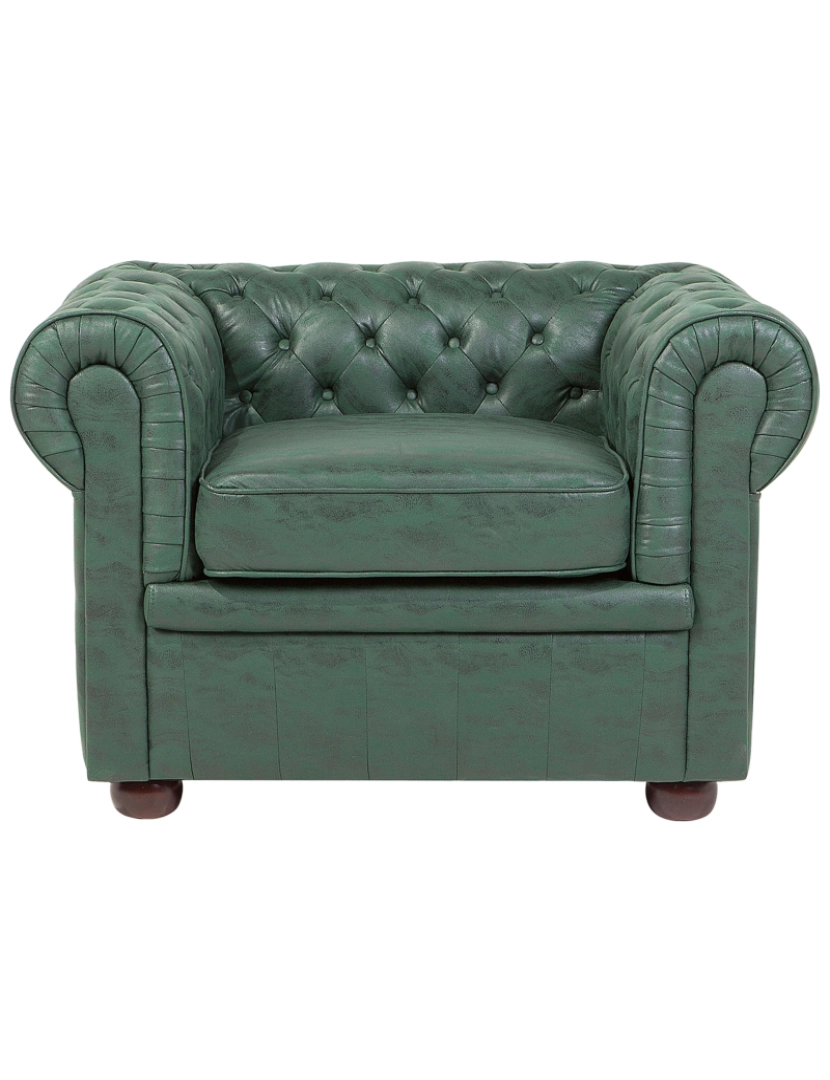 imagem de Poltrona Pele sintética Verde CHESTERFIELD4