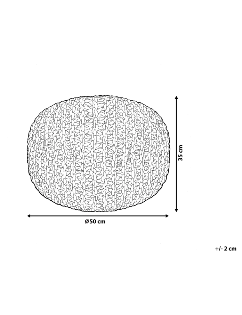 imagem de Pufe redondo em tricot cinzento escuro 50 x 35 cm CONRAD3