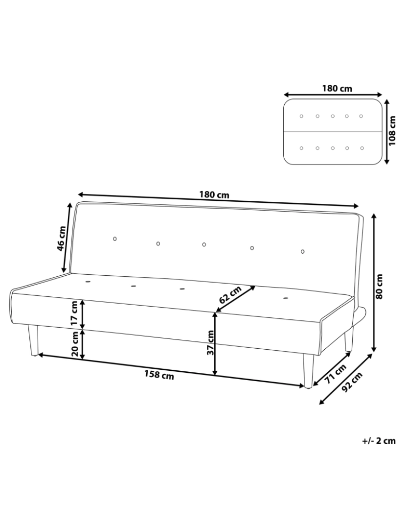 imagem de Sofá-cama de 3 lugares em tecido cinzento claro VISBY3