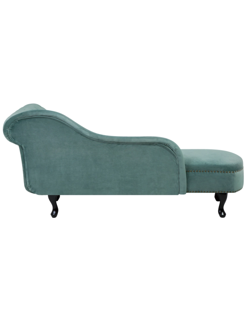 imagem de Chaise-longue à direita em veludo verde menta NIMES6