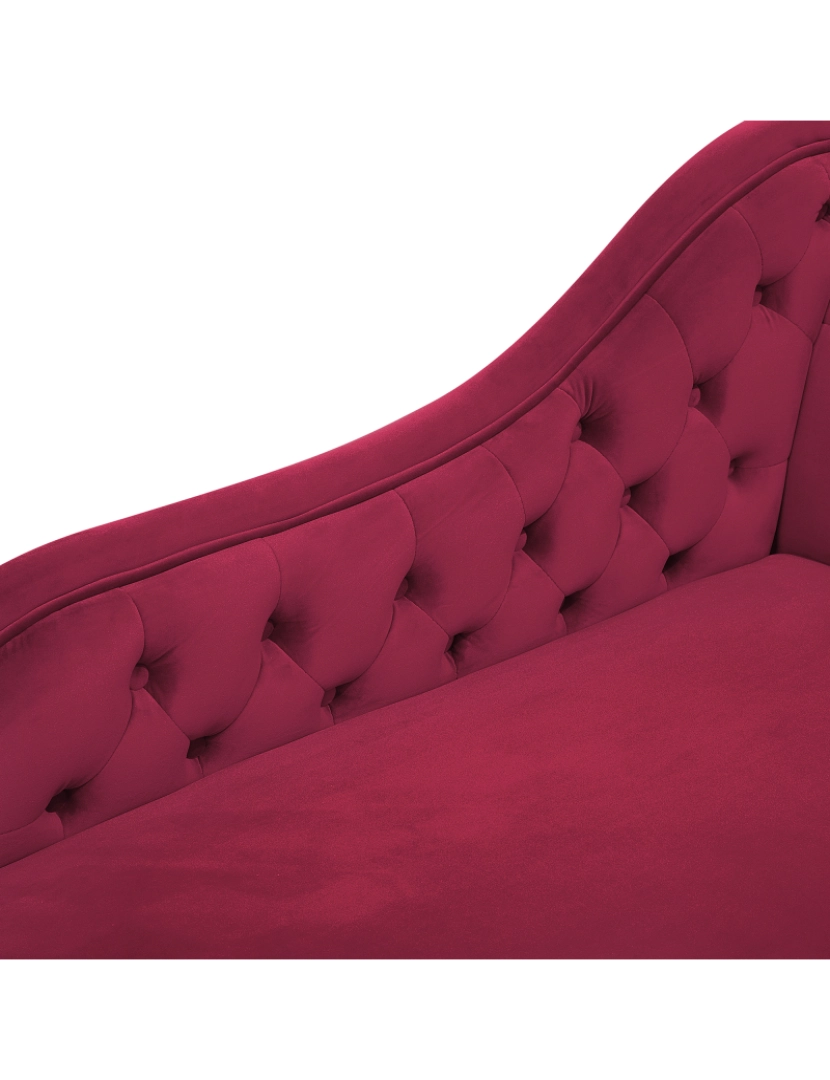 imagem de Chaise-longue à direita em veludo vermelho escuro NIMES10