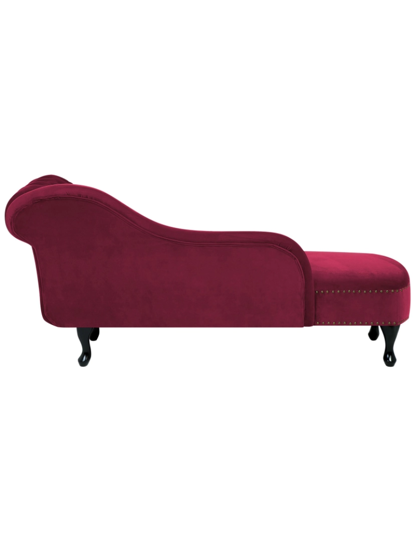 imagem de Chaise-longue à direita em veludo vermelho escuro NIMES6